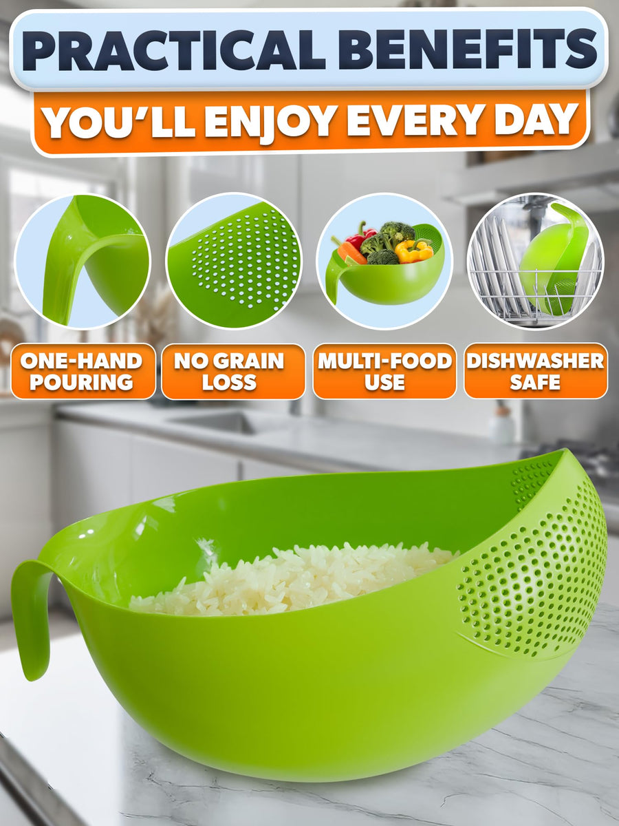 Plastic Rice Strainer & Washing Bowl